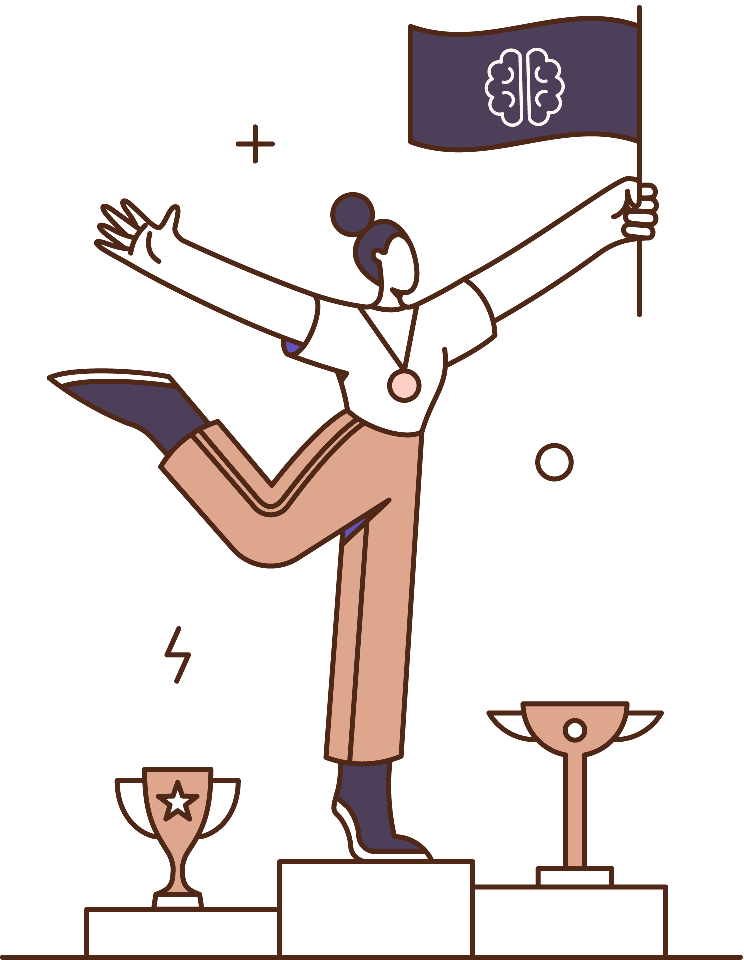 Grafik einer Person mit einer Siegerpose