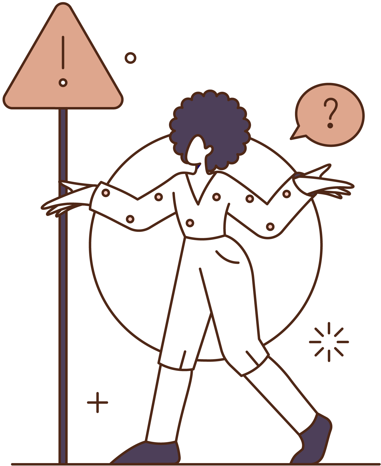 Grafik einer orientierungslosen Person